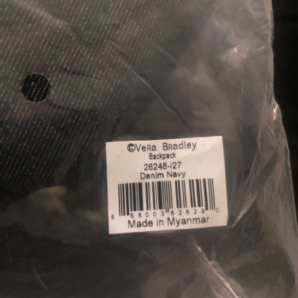 VERA BRADLEY (NEW IN PACKAGE) DENIM NAVY BACKPACK NWT - Picture 5 of 8